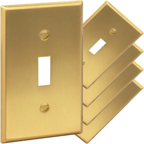 Miniatura 24 de Rio Salto BRASS - Cubierta de pared de metal dorado para toma de corriente o interruptor de luz, placa de pared resistente a la corrosión, cubierta