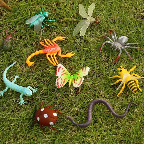 Miniatura 6 de Paquete de 76 mini juego de insectos de plástico, juguete realista de insectos para niños, figura de insectos falsos para niños, niños pequeños
