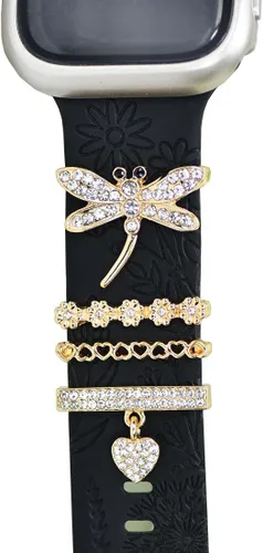 Dijes decorativos de diamantes para mujer, anillos decorativos de diamantes para correas de Apple Watch de 1.929 in, 1.772 in, 1.732 in, 1.654 in,