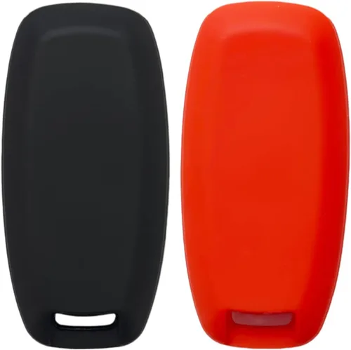 Miniatura 2 de REPROTECTING Funda de goma de silicona para llavero compatible con Nissan Pathfinder Rogue (5 botones, negro y rojo)