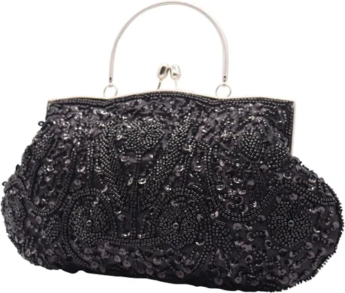 Miniatura 2 de Bolso de noche de lentejuelas vintage de los años 20 para mujer, bolso de noche formal cruzado de noche, baile de graduación, cóctel, fiesta, bolsos