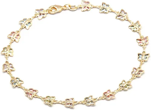Miniatura 12 de Barzel Tobillera baguette bañada en oro de 18 quilates y cristal multicolor
