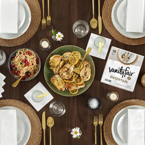 Miniatura 10 de Vanity Fair Servilletas de papel para bebidas Entertain Beverly, 480 unidades, servilletas desechables hechas para entretenimiento y eventos