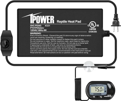 Miniatura 7 de iPower Almohadilla de calor para reptiles de 8W bajo el tanque, calentador de terrario para tortugas, lagartos, ranas y otros animales pequeños