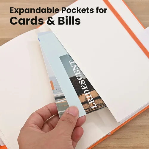 Miniatura 4 de Cuadernos con líneas para escribir de 5.5 x 8.2 pulgadas, 160 páginas tamaño A5 con bolsillo expandible, cuadernos de tapa dura para el trabajo