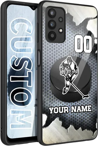 Miniatura 12 de Personalized Ice Hockey vs Name Number US Flag Decor Rubber Cover Phone Case for Galaxy America Fire