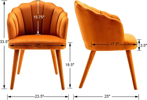 Miniatura 3 de chairus Juego de 2 sillas de comedor de terciopelo, modernas tapizadas de mediados de siglo, cómodos sillones decorativos para dormitorio, cocina