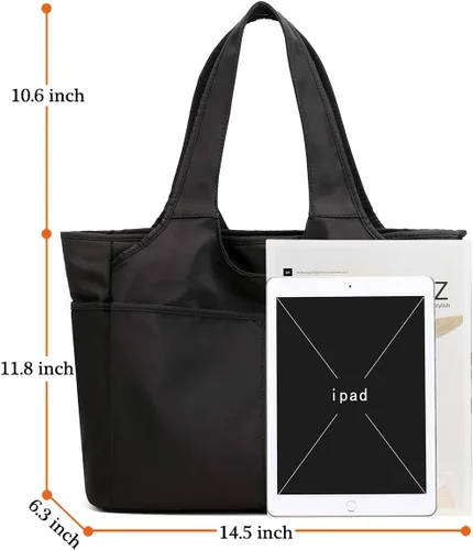 Miniatura 4 de Collsants Bolso de hombro impermeable de nailon para mujer, bolso de viaje ligero con múltiples bolsillos con cremallera