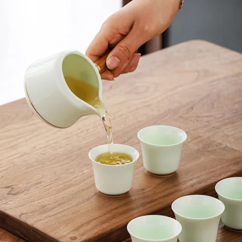Miniatura 8 de Juego de té chino, juego de té de kung fu, juego de té chino de gongfu con 6 tazas de té, tetera con mango lateral (CebaG 6 tazas)