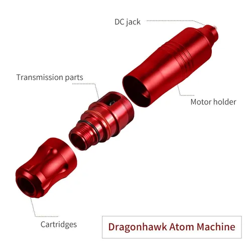 Miniatura 3 de Dragonhawk Pro Kit completo de bolígrafo de tatuaje, máquina ligera para tatuajes, 20 unidades, cartuchos, agujas, fuentes de alimentación para Kit