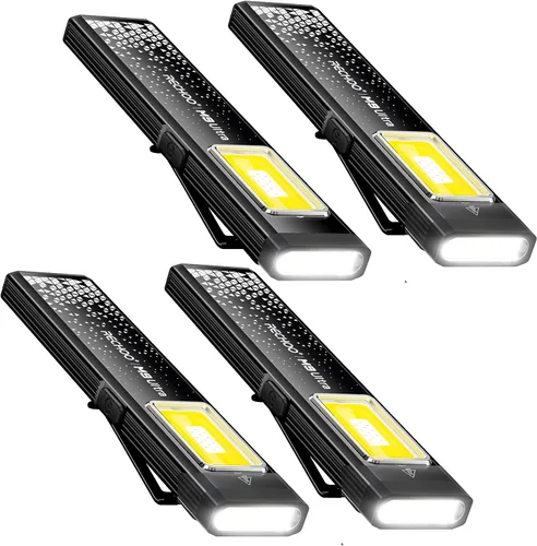 Miniatura 8 de RECHOO Linternas recargables de alto lúmenes, paquete de 2 unidades, 200 lúmenes, súper brillantes, con doble fuente de luz, linterna pequeña