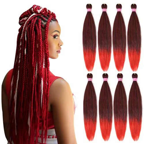 Miniatura 13 de Extensiones de pelo para trenzar, para fácil trenzado profesional, no causa comezón , fibra sintética tejida, trenzas de textura Yaki, extensiones