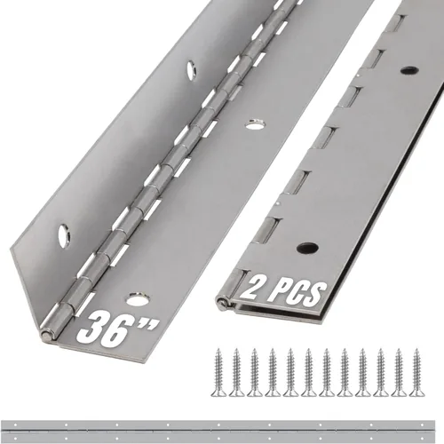 Miniatura 18 de Bisagra de piano resistente plateada de 48 pulgadas plateado