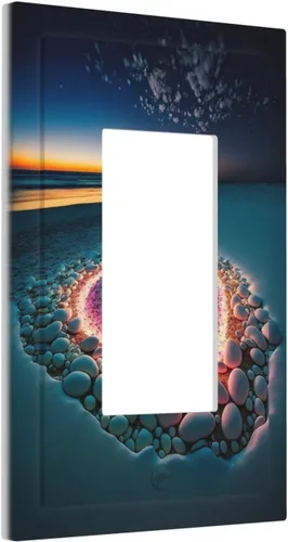 Miniatura 49 de Placa decorativa para interruptor de luz, playa, rosa, escena nocturna, 2 bandas, 1 palanca, 1 placa de pared dúplex, decoración de placa