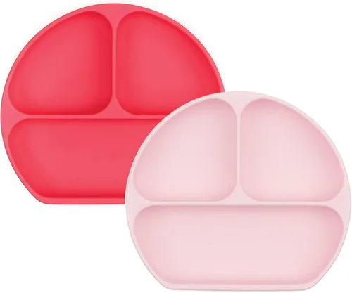 Miniatura 55 de Bumkins Plato de succión para niños pequeños y bebés, plato de agarre dividido para bebés y niños, destete LED para bebés, suministros