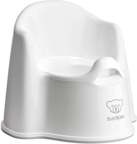 Miniatura 12 de BabyBjörn Silla para Orinal, Inodoro de Entrenamiento para Niños en Negro/Blanco, Fácil de Limpiar, Orinal Interior Extraíble, Antideslizante