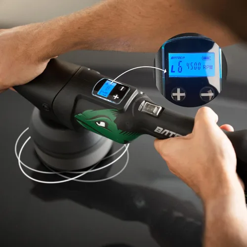 Miniatura 6 de Pulidora inalámbrica BATOCA S4 para el cuidado del automóvil con 2 piezas de baterías de 12 V y 2.5 Ah, tanto amortiguador rotatorio como pulidora