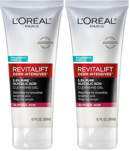 Miniatura 12 de L'Oreal Paris Revitalift - Gel limpiador iluminador con ácido glicólico puro al 3,5% con ácido salicílico, 6,7 onzas líquidas