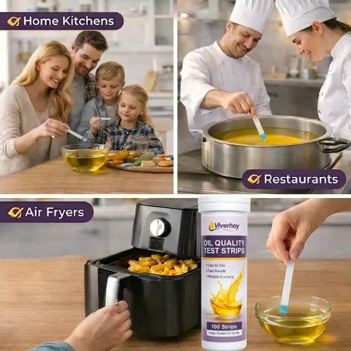 Miniatura 5 de Tiras de prueba de aceite para freidoras profundas, 100 unidades, tiras de prueba de calidad de aceite para cocinar y freír, probador de aceite FFA