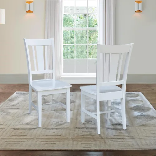 Miniatura 2 de International Concepts - Juego de dos sillas de comedor San Remo Splatback, color blanco