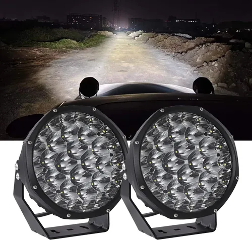 Foco LED redondo de 9 pulgadas, luces todoterreno de 240 W, barra de luces de conducción, 19600 lm, haz de punto de alto rendimiento, ilumina luces