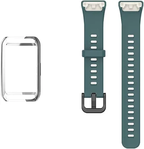Miniatura 9 de Senter Funda de TPU suave premium Correas de repuesto de goma para Huawei Band 6/Honor Band 6 Smart Watch Verde ejército