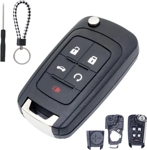 MechanMagic Funda de Reemplazo para Llavero Compatible con Chevy Cruze Camaro Impala Equinox GMC Terrain Buick Regal Lacrosse 2010 2011 2012 2013