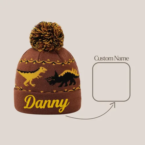 Miniatura 8 de Gorros personalizados de dinosaurio para bebé, sombrero personalizado para niños, sombrero bordado con nombre para niño y niña
