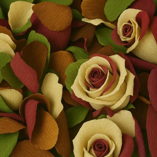 Miniatura 4 de Leinuosen Juego de 65 piezas de papel crepé de flores para bricolaje, 12 rollos de 10 x 98 pulgadas, 100 hilos de hierro floral, 1 cortador