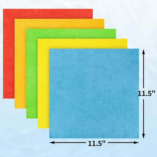 Miniatura 9 de Toallas de microfibra para automóviles, paquete de 24 paños de limpieza de microfibra, toallas de limpieza de 11.5 x 11.5 pulgadas, absorbentes a