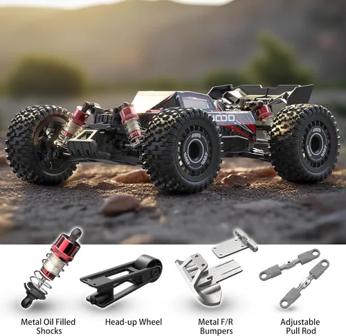 Miniatura 8 de Jetwood 1/16 Coche RC Rápido Sin Escobillas para Adultos, Coche RC de Control Remoto RTR de Alta Velocidad Máx 42 mph, Camión RC Eléctrico