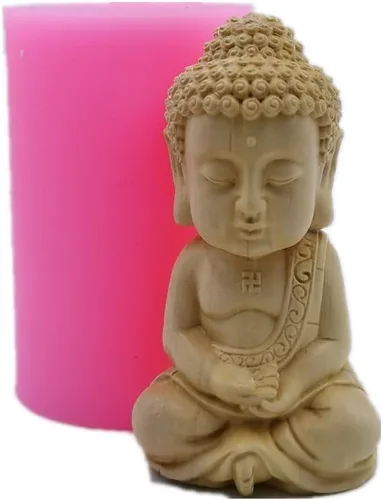 Miniatura 10 de Molde de silicona para velas de Buda de gran tamaño, para hacer velas artesanales, moldes de resina decorada, estatua de cemento de yeso, moldes