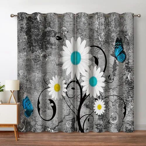 Miniatura 37 de Jekeno - Cortinas opacas de cine para dormitorio, sala de estar, carrete de película con estampado rojo y negro, con ojales, juego de 2 paneles, 52