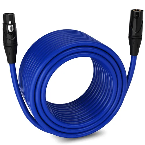 Miniatura 93 de LyxPro Cable de micrófono XLR hembra a macho de ángulo recto de 3 pines de 1.5 pies para altavoces amplificados, interfaz de audio, rendimiento