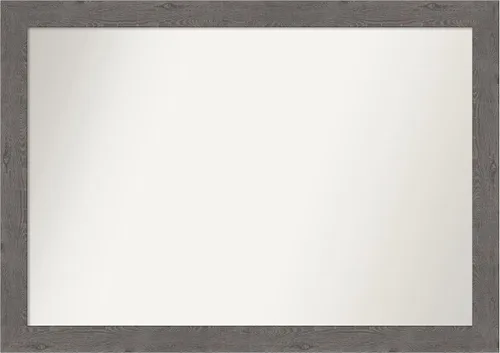 Miniatura 387 de Amanti Art Espejo de baño gris para sobre el fregadero, 31 x 48 pulgadas, espejo de tocador rectangular estrecho de color gris, marco de madera
