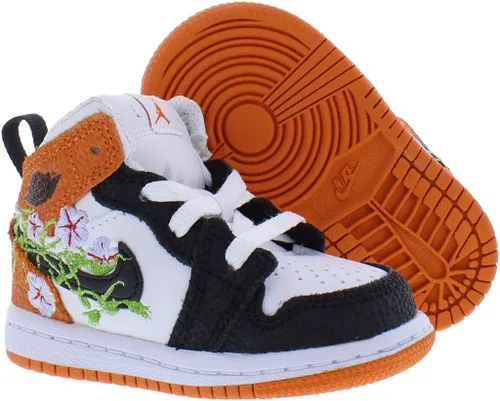 Miniatura 4 de Jordan 1 Mid SE Baloncesto Blossom WhtBlk-Starfish (DQ8391 100)