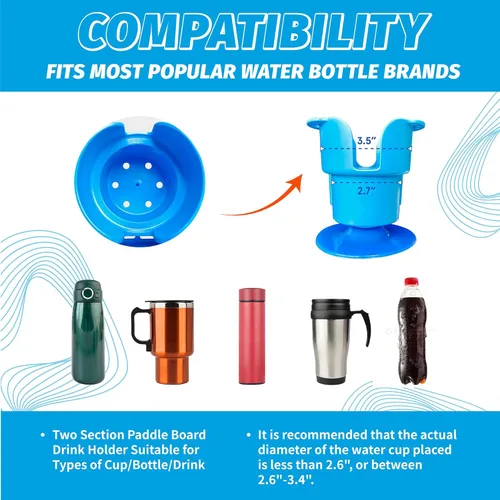 Miniatura 6 de iTAOSTAR Soporte para tazas multifunción, tabla de remo de dos secciones, adecuado para tipos de taza/botella/bebida, accesorios prácticos