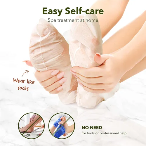 Miniatura 2 de Set de 3 pares de mascarillas para pies exfoliantes para tener una piel suave, con aceite de semillas de girasol y extractos de limón, para hombres