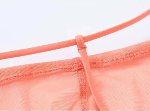 Miniatura 9 de TANBOM Tanga para hombre, con espalda en Y, de tiro bajo, transpirable, cómoda, de nailon, con bolsa