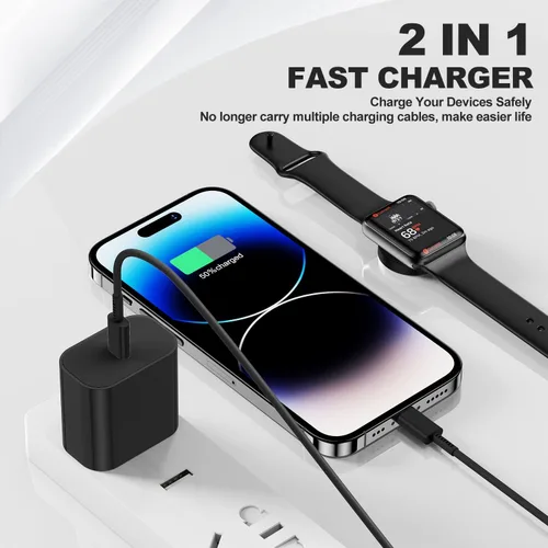 Miniatura 4 de Cable de carga USB C mejorado para Apple Watch, [certificado Apple MFi], cable de carga magnético para iWatch de 6 pies, cable de carga tipo C 2