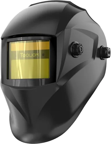TOOLIOM - Casco de soldadura con oscurecimiento automático, funciona con energía solar, con rango de sombra ajustable 4/9-13 para capucha de