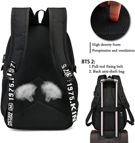 Miniatura 4 de DIOMMELL Jesus Loves You - Mochila de lona con capacidad para computadora portátil, mochila de viaje Negro