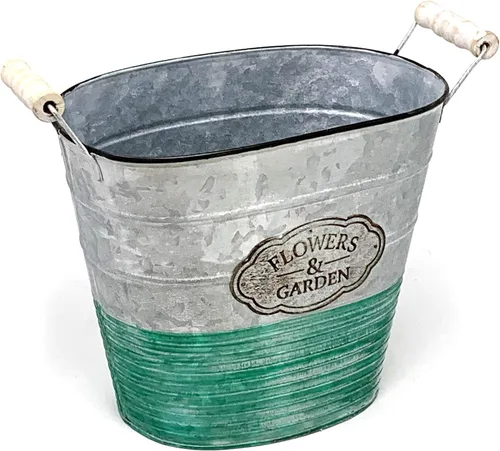 Miniatura 5 de allgala Maceta galvanizada para decoración interior y exterior-Oval-3-PC-HD88307