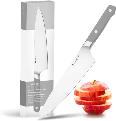Miniatura 20 de Misen - Cuchillo utilitario de 5.5 pulgadas – Acero inoxidable AUS-10 japonés de alto carbono – Hoja híbrida alemana y japonesa – Cuchillo de cocina