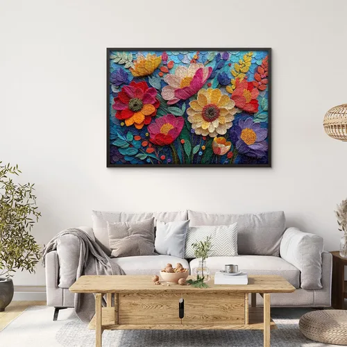 Miniatura 4 de Rompecabezas de flores coloridas para adultos, rompecabezas floral de plantas rellenas, arte de tela, rompecabezas de jardín de flores de primavera
