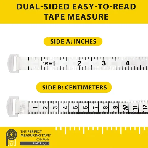 Miniatura 4 de Perfect Measuring Tape - Cinta métrica flexible extra larga (120 pulgadas). Cinta métrica retráctil de doble cara - Pulgadas a 120 y métrica a 9.8