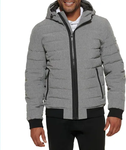 DKNY Chaqueta bomber acolchada con capucha y rendimiento para hombre