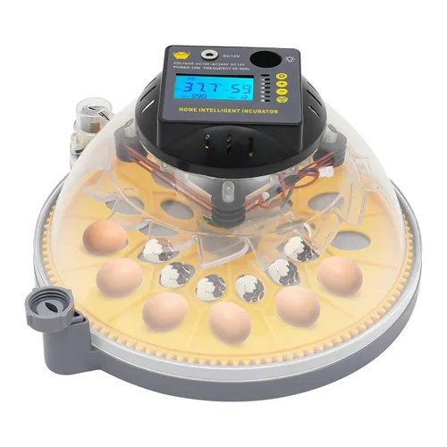 12 incubadoras para incubar huevos, incubadora de huevos de gallina con giro automático de huevos y pantalla de humedad y luz LED para incubar pollos