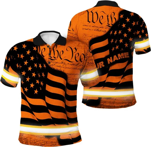 Miniatura 16 de Maddly Polo de alta visibilidad con diseño de calavera y bandera de Estados Unidos, ropa de trabajo patriótica con nombre personalizado para Polo 11