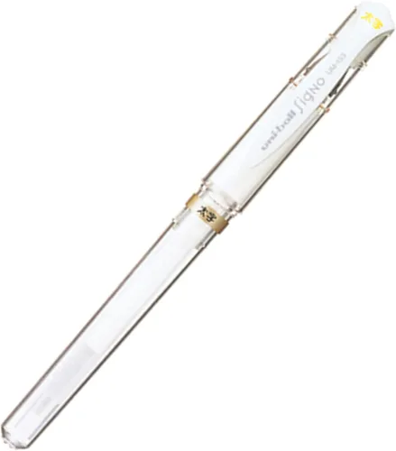 Miniatura 2 de Uni-Ball Signo UM-153 - Bolígrafo de impacto de gel de punta ancha, 0.039 pulgadas, blanco/oro/plata, 3 bolígrafos cada uno/total de 9 bolígrafos